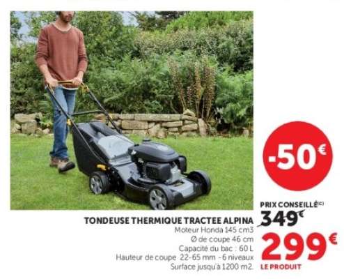TONDEUSE THERMIQUE TRACTEE ALPINA
