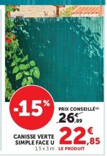 Canisse Verte Simple Face U