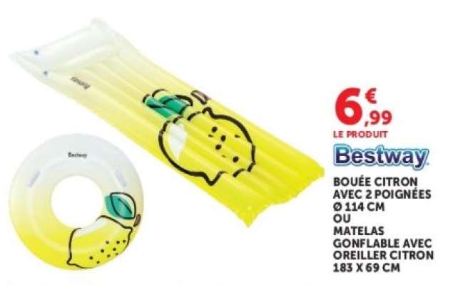 Bestway Bouée Citron ou Matelas Gonflable