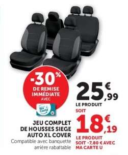 JEU COMPLET DE HOUSSES SIEGE AUTO XL COVER