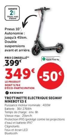 TROTTINETTE ELECTRIQUE SEGWAY NINEBOT E3 E