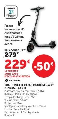 TROTTINETTE ELECTRIQUE SEGWAY-NINEBOT E2 E II