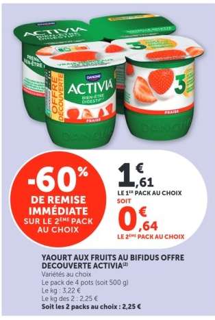 YAOURT AUX FRUITS AU BIFIDUS OFFRE DECOUVERTE ACTIVIA