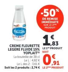 CREME FLEURETTE LEGERE FLUIDE 15% YOPLAIT