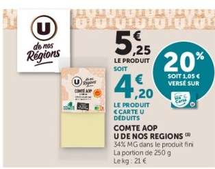 Comté AOP U de Nos Régions
