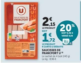 SAUCISSES DE FRANCFORT U