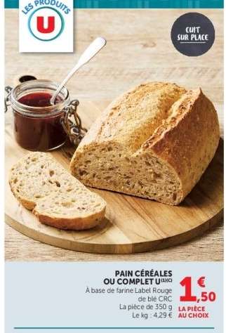 PAIN CÉRÉALES OU COMPLET