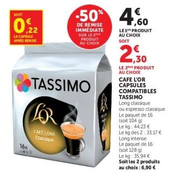 CAFE L'OR CAPSULES COMPATIBLES TASSIMO