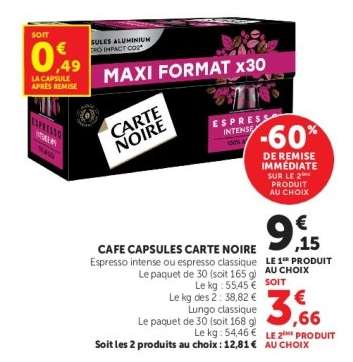 Café Capsules Carte Noire