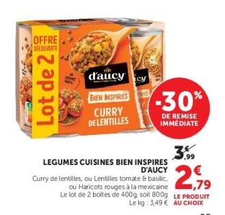 LÉGUMES CUISINÉS BIEN INSPIRÉS “D’AUCY”