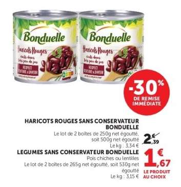 HARICOTS ROUGES SANS CONSERVATEUR BONDUELLE