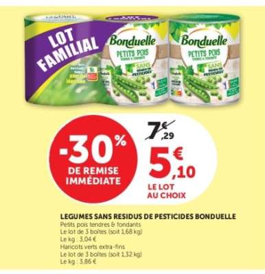 Légumes sans résidus de pesticides Bonduelle