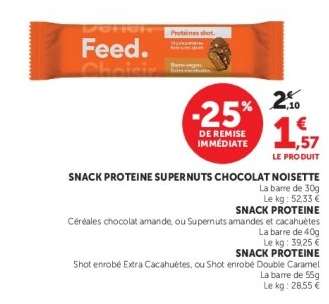 SNACK PROTEINE SUPERNUTS CHOCOLAT NOISETTE