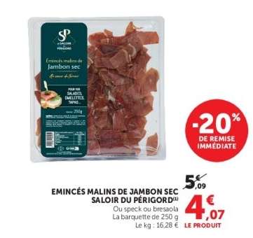 Emincés Malins de Jambon Sec Saloir du Perigord