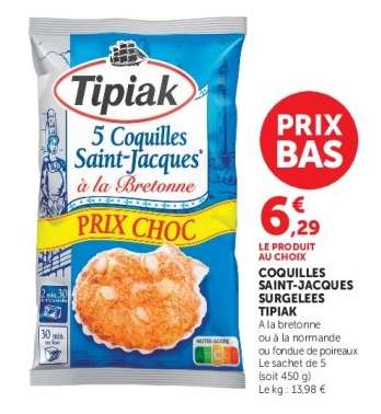 COQUILLES SAINT-JACQUES SURGELEES TIPIAK