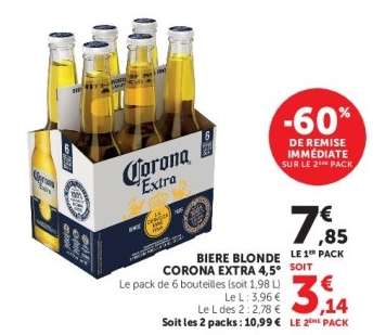 BIERE BLONDE CORONA EXTRA 4.5°