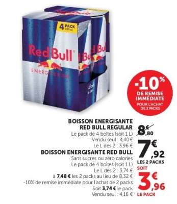 BOISSON ENERGISANTE RED BULL REGULAR