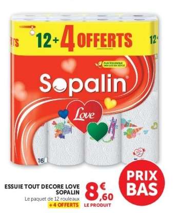 Essuie Tout Decore Love Sopalin