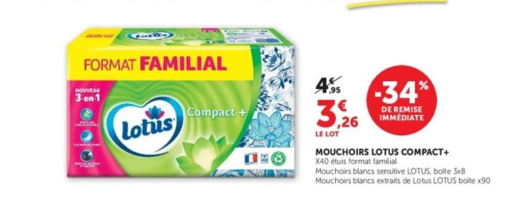 Mouchoirs Lotus Compact+