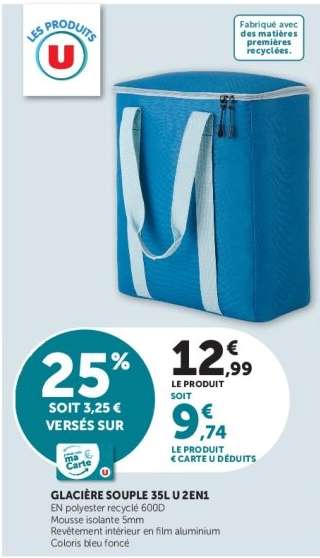 GLACIÈRE SOUPLE 35L U 2EN1