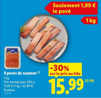 8 pavés de saumon