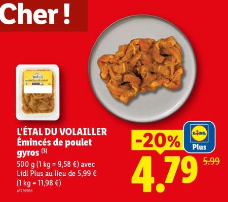 L'ÉTAL DU VOLAILLER Émincés de poulet gyros
