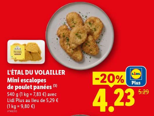 L'ÉTAL DU VOLAILLER Mini escalopes de poulet panées