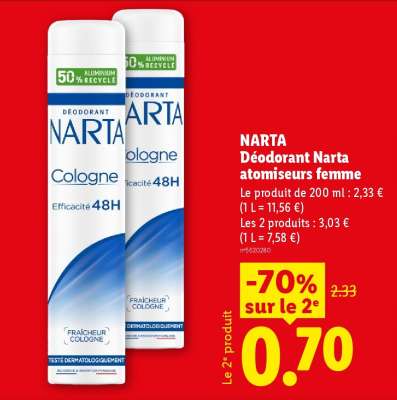 NARTA Déodorant Narta atomiseurs femme