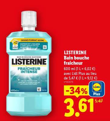 LISTERINE Bain bouche fraîcheur