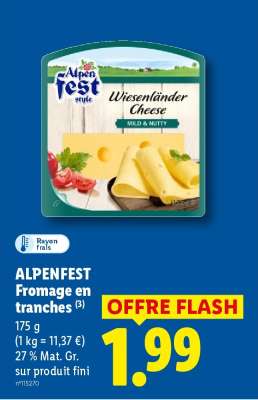 ALPENFEST Fromage en tranches