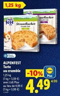 ALPENFEST Tarte au crumble