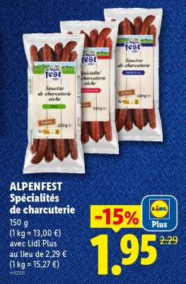 ALPENFEST Spécialités de charcuterie