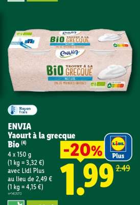 ENVIA Yaourt à la grecque Bio