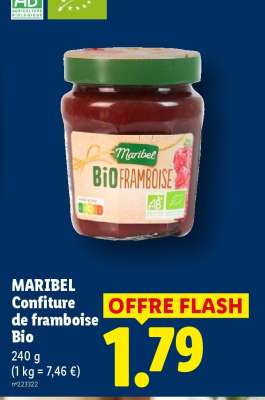 MARIBEL Confiture de framboise Bio