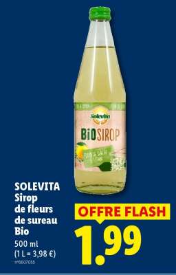 SOLEVITA Sirop de fleurs de sureau Bio