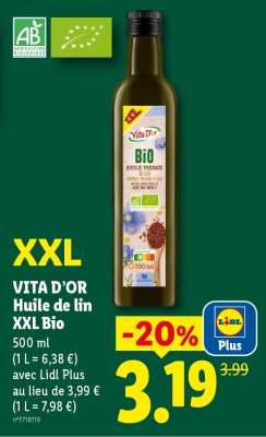 VITA D’OR Huile de lin XXL Bio