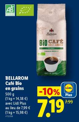 BELLAROM Café Bio en grains