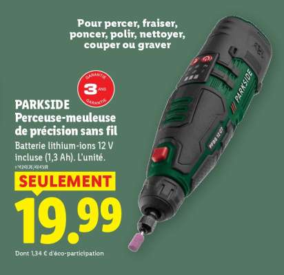 PARKSIDE Perceuse-meuleuse de précision sans fil