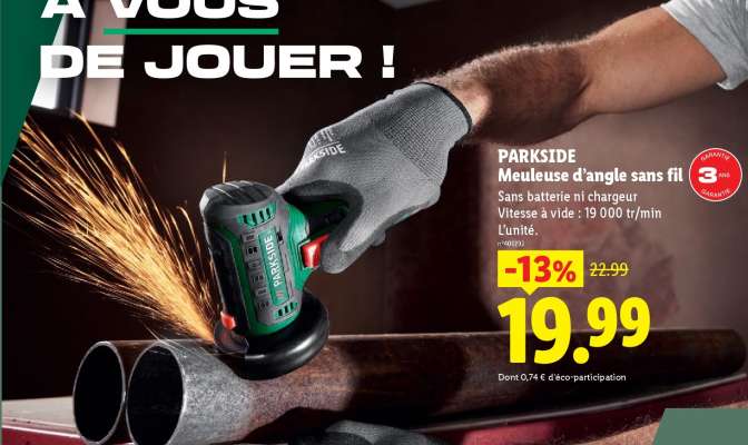 PARKSIDE Meuleuse d'angle sans fil