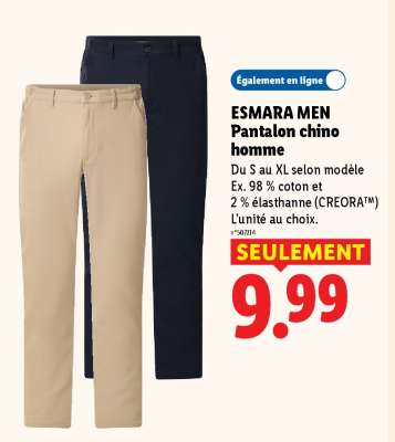ESMARA MEN Pantalon chino homme