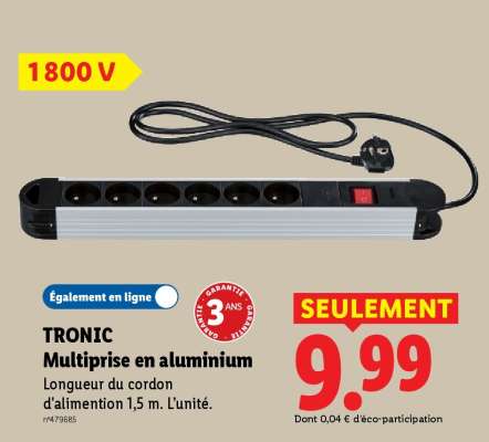 TRONIC Multiprise en aluminium
