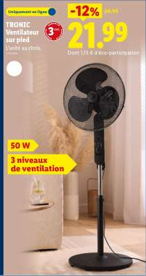 TRONIC Ventilateur sur pied