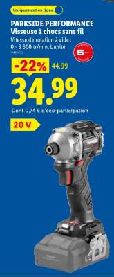 PARKSIDE Performance Visseuse à chocs sans fil