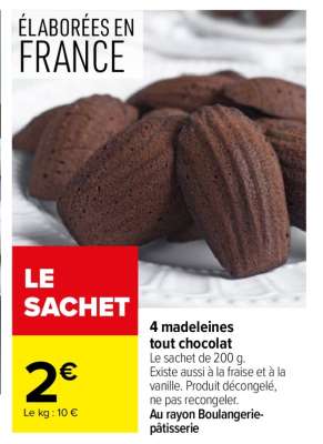 4 madeleines tout chocolat