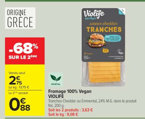Fromage 100% vegan VIOLIFE