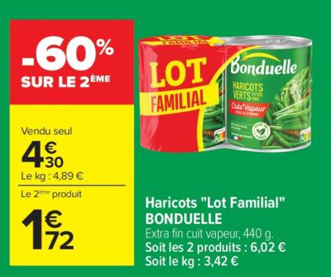 Haricots "Lot Familial" BONDUELLE