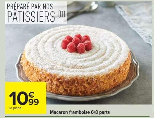 Macaron framboise 6/8 parts