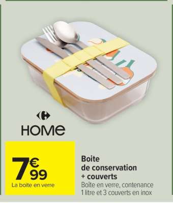 Boite de conservation + couverts