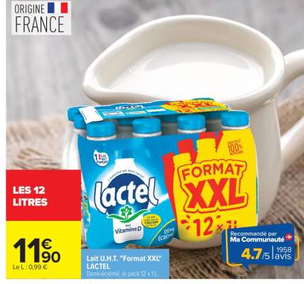 Lait U.H.T. "Format XXL" LACTEL