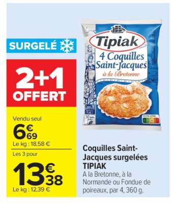 COQUILLES SAINT-JACQUES SURGELEES TIPIAK